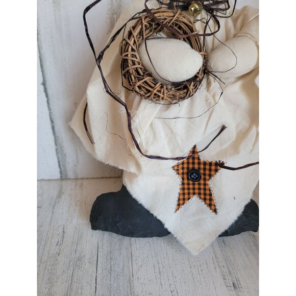 Vintage Ghost Rustic bell mini wreath Halloween home decor - Picture 2 of 6